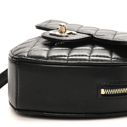 Lambskin Quilted CC In Love Heart Bag Black