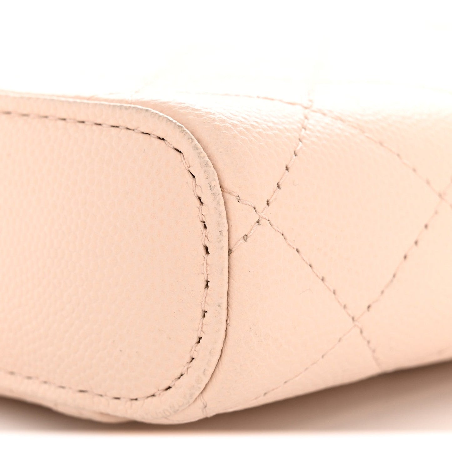 Caviar Quilted Phone Holder With Chain Light Pink