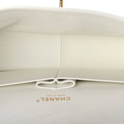 Caviar Quilted Jumbo Double Flap White