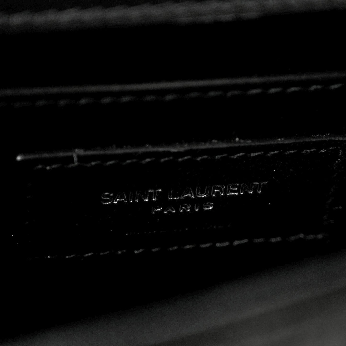 Velvet Crystal Studded Monogram Small Kate Satchel Black