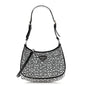 Satin Crystal Cleo Adjustable Strap Shoulder Bag Metal