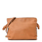 Calfskin Mini Flamenco Knot Clutch Warm Desert