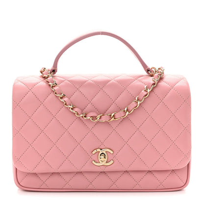 Lambskin Quilted Small Citizen Chic Flap Pink