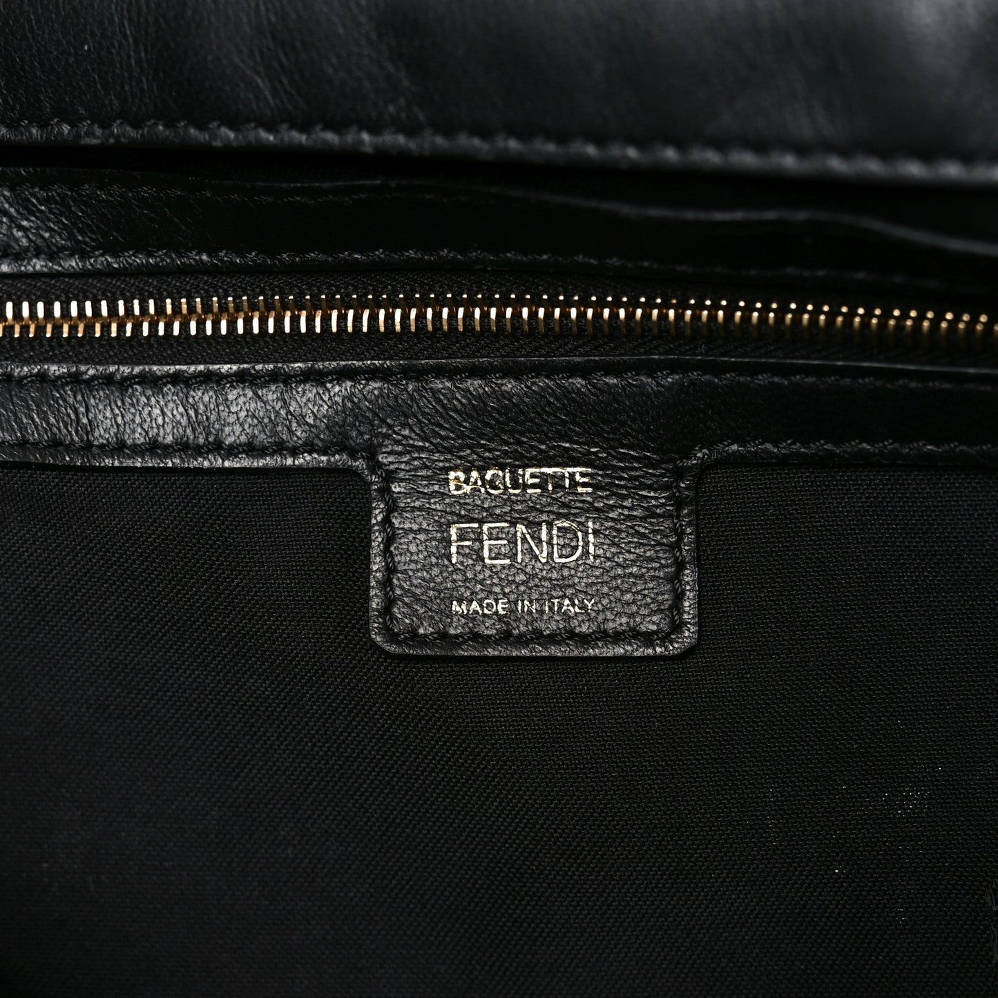 Nappa FF 1974 Embossed Large Baguette Black