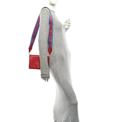 Vitello Daino Flap Crossbody Rosso