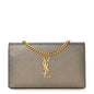 Grained Metallic Calfskin Monogram Chain Wallet Bronze