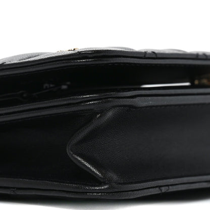 Lambskin Quilted All About Chanel Charm Wallet On Chain WOC Black
