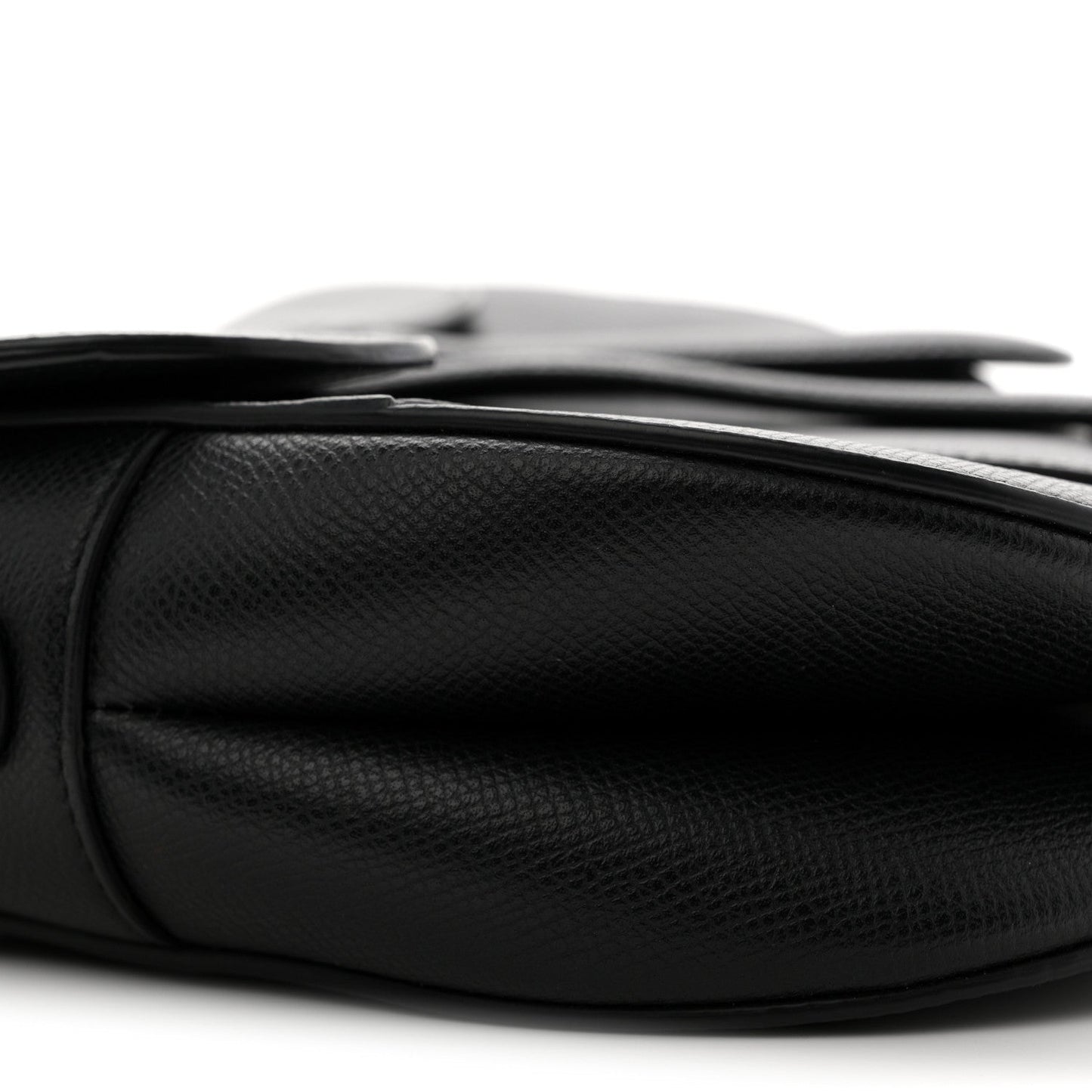 Grained Calfskin Saddle Bag Black