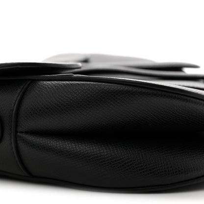 Grained Calfskin Saddle Bag Black