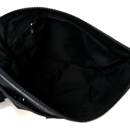 Nylon Monogram Dollar Calfskin Flat Messenger Bag Black