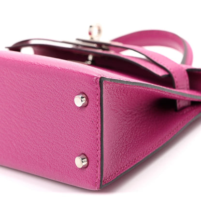 Chevre Mysore Mini Kelly Sellier 20 Rose Pourpre