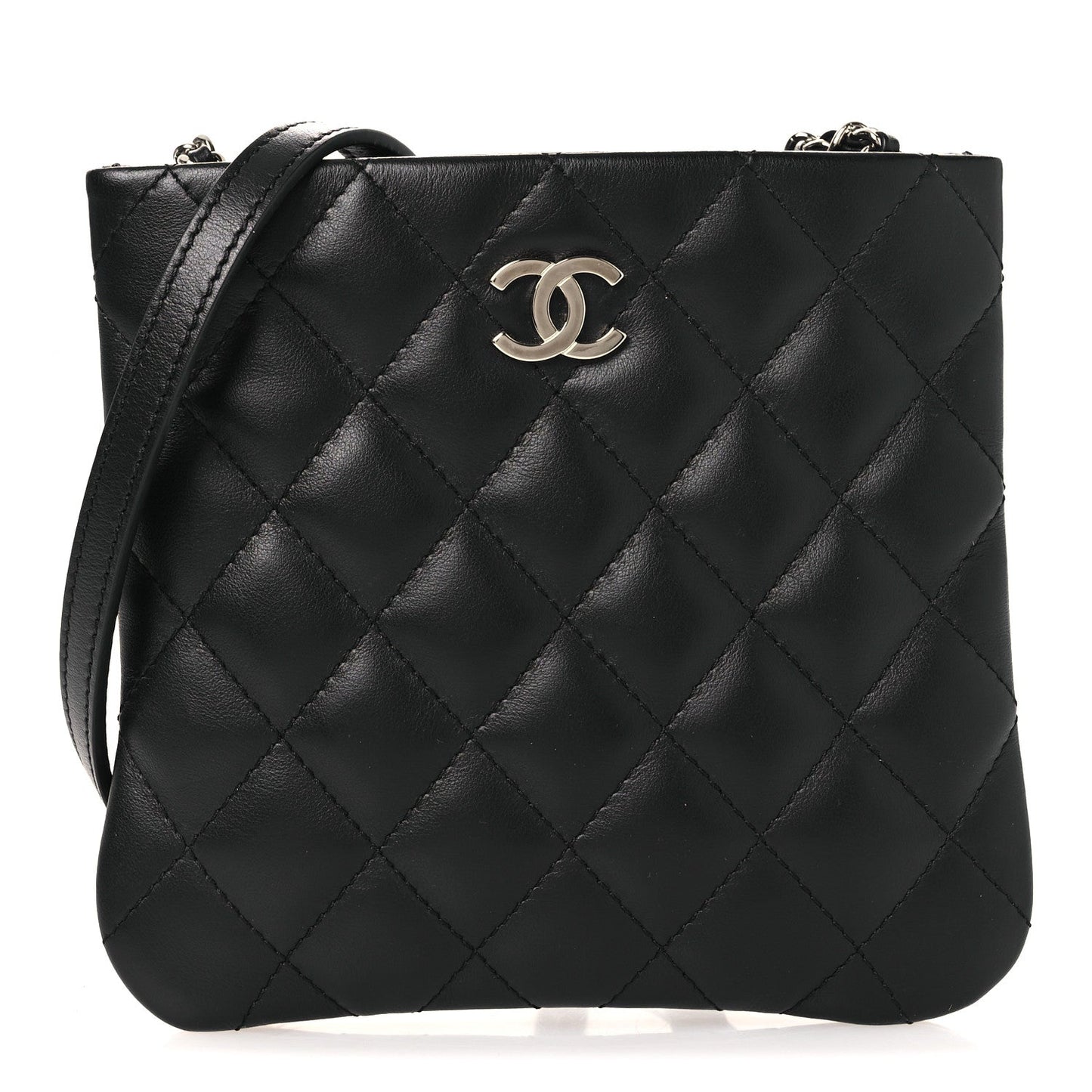 Lambskin Quilted Crossbody Bag Black