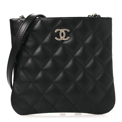Lambskin Quilted Crossbody Bag Black
