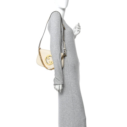 Roxy Calfskin Blondie Chain Shoulder Flap Bag Mystic White