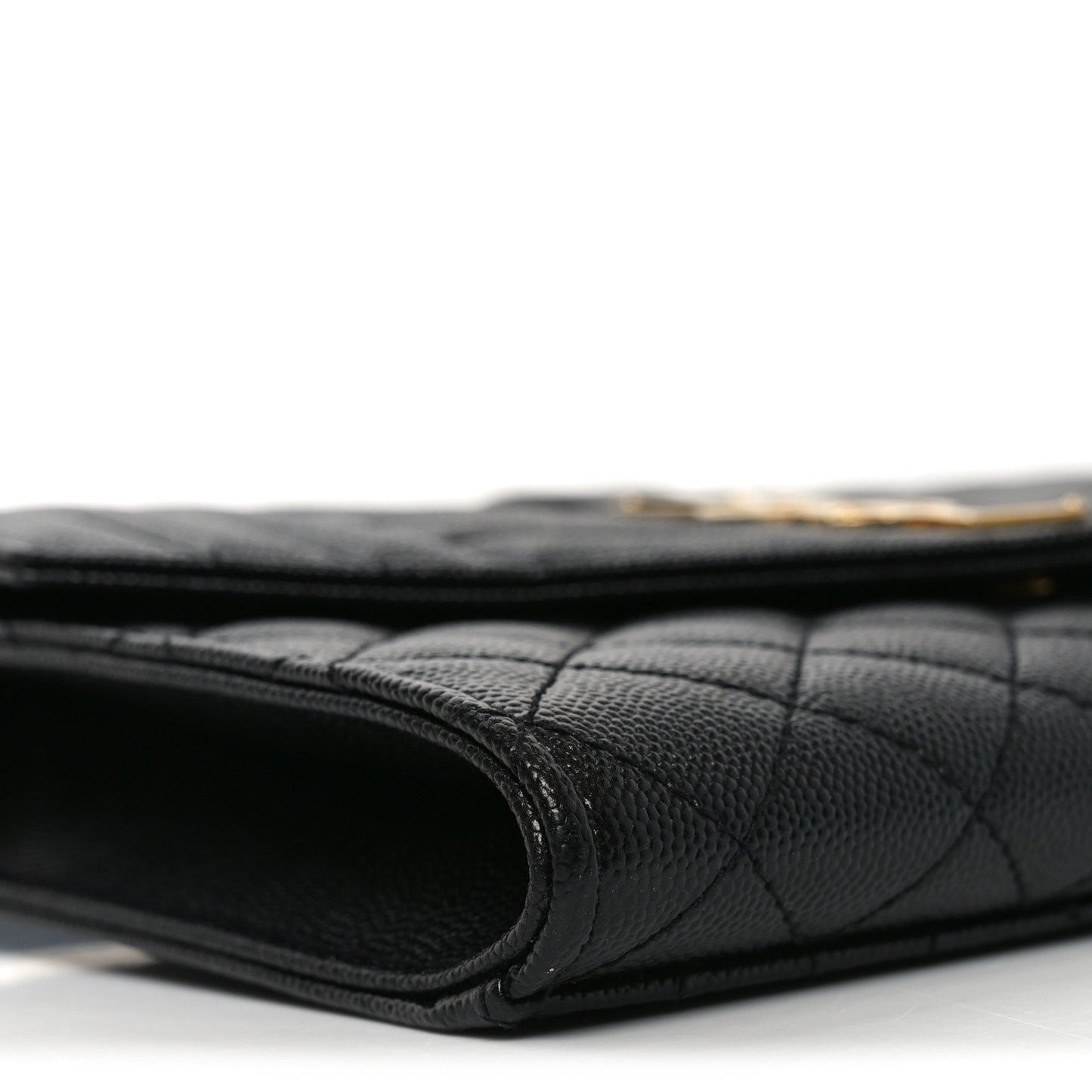 Grain De Poudre Textured Mixed Matelasse Triquilt Monogram Clutch Black