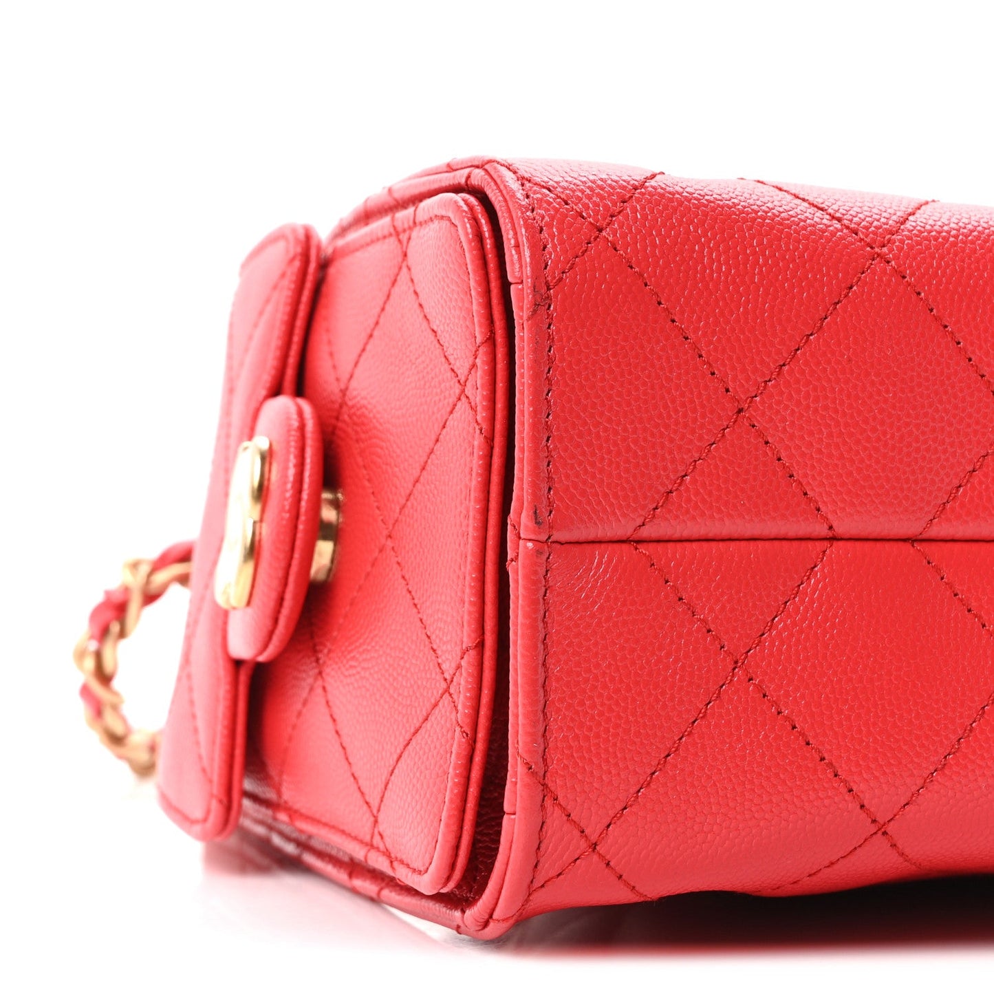 Caviar Quilted Mini Chanel 25 Handbag Red