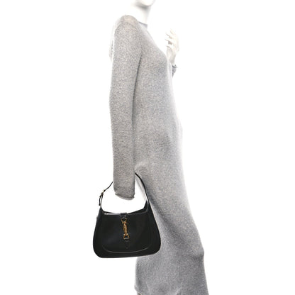 Boarded Dyana Lux Calfskin Small Jackie 1961 Hobo Black