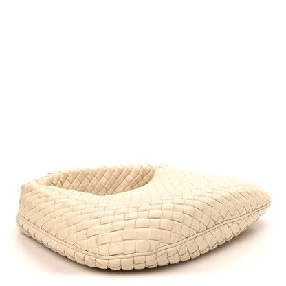 Supple Nappa Intrecciato Padded Small Veneta Hobo Sea Salt