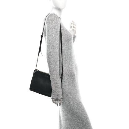 Lambskin Large Trio Crossbody Bag Black