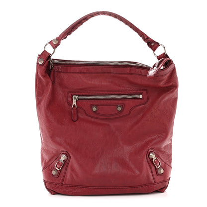 Agneau Giant 12 Silver Hardware Day Hobo Cassis