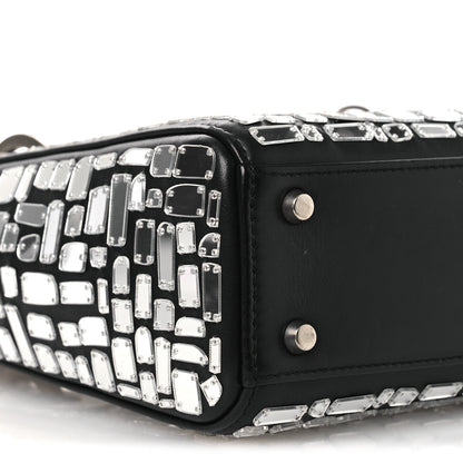 Smooth Calfskin Embroidered Mini Mosaic of Mirrors Lady Dior Black