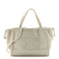Calfskin Cuir Small Triomphe Cabas Drawstring White