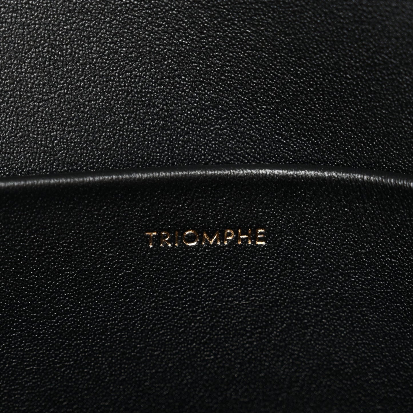 Shiny Calfskin Triomphe Shoulder Bag Black
