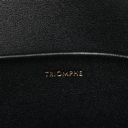 Shiny Calfskin Triomphe Shoulder Bag Black