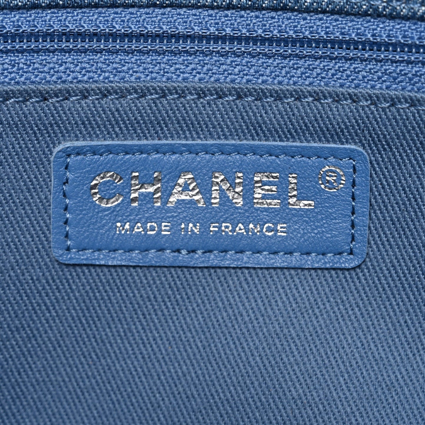 Frayed Denim Quilted Large Blue Chip Flap Blue