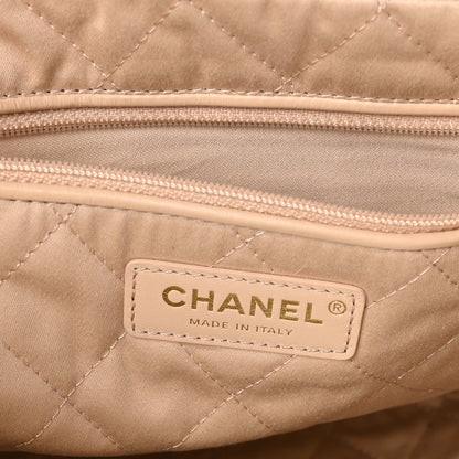 Shiny Calfskin Quilted Small Chanel 22 White