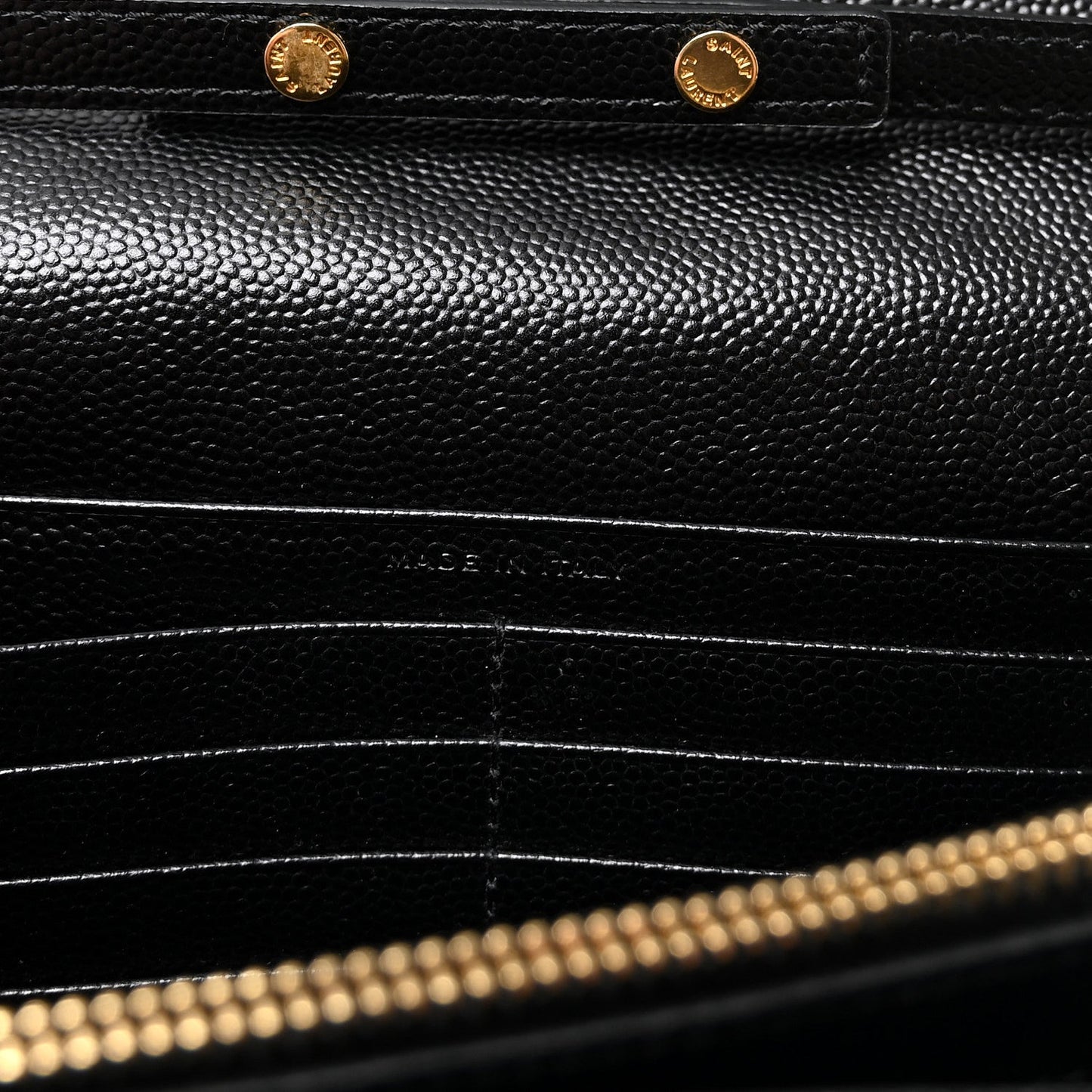 Grain De Poudre Matelasse Chevron Monogram Chain Wallet Black