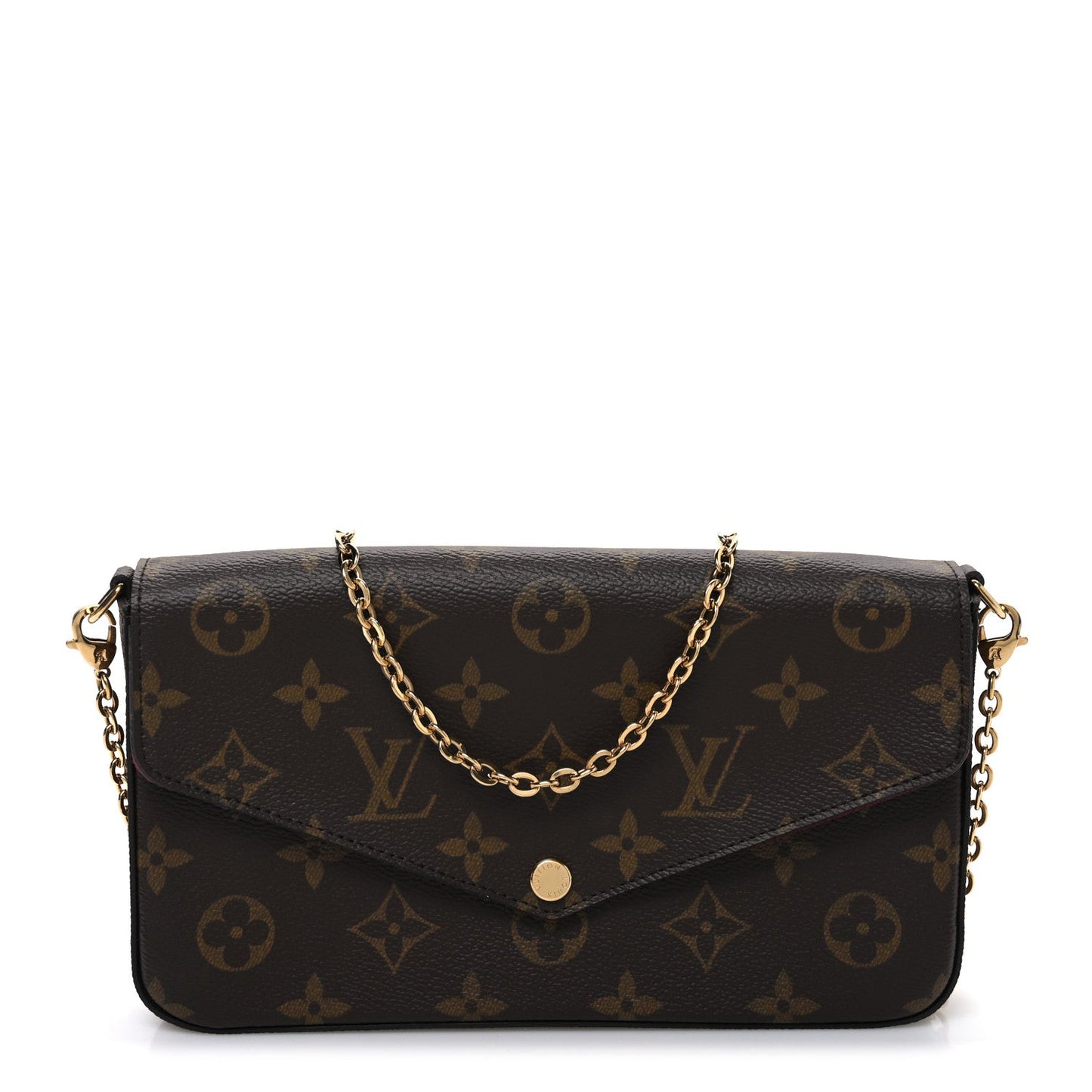 Monogram Pochette Felicie Chain Wallet Fuchsia