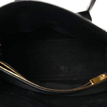 Grained Calfskin Small Supple Sac De Jour Black