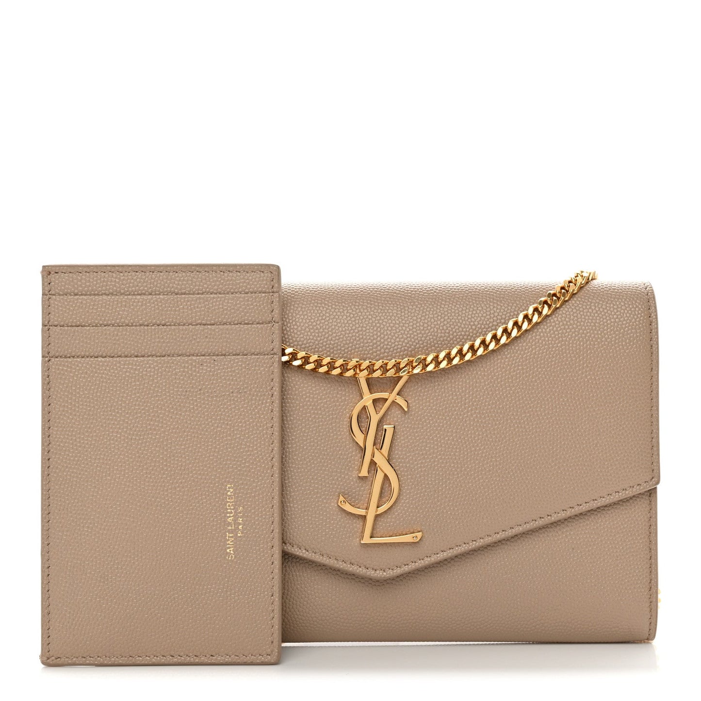 Grain De Poudre Monogram Uptown Chain Wallet Dark Beige