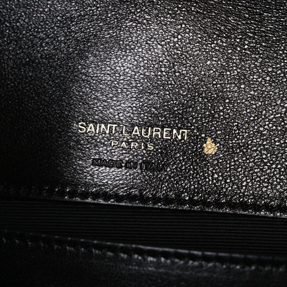 Lambskin Chevron Quilted Small Loulou Black