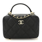 Caviar Quilted Small Top Handle Vanity Case Black