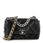 Lambskin Quilted Medium Chanel 19 Flap Black