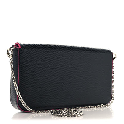 Epi Pochette Felicie Black Hot Pink
