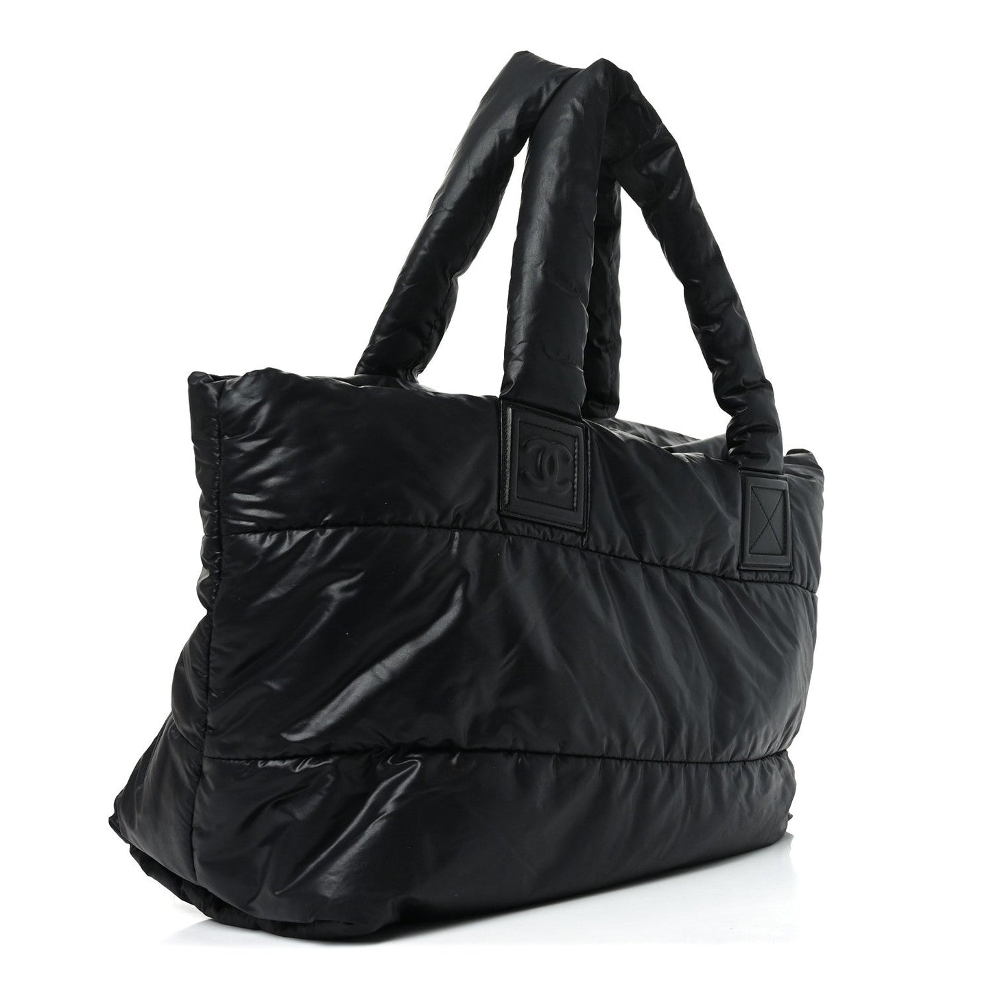 Lambskin Quilted Medium Coco Cocoon Reversible Tote Black