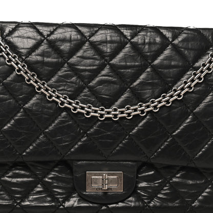 Aged Calfskin Quilted 2.55 Reissue 226 Flap Black