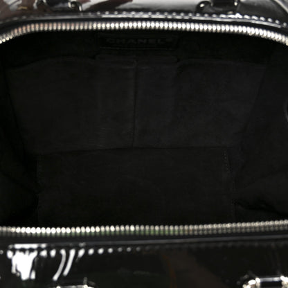 Patent Quilted Travel Kit Vanity Case Black