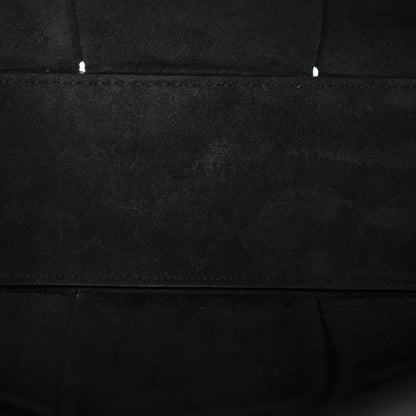 Grained Calfskin Intrecciato Mini Arco Tote Black