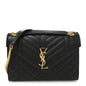 Grain De Poudre Textured Mixed Matelasse Triquilt Medium Monogram Satchel Black