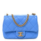 Caviar Quilted Mini Sweetheart Flap Blue