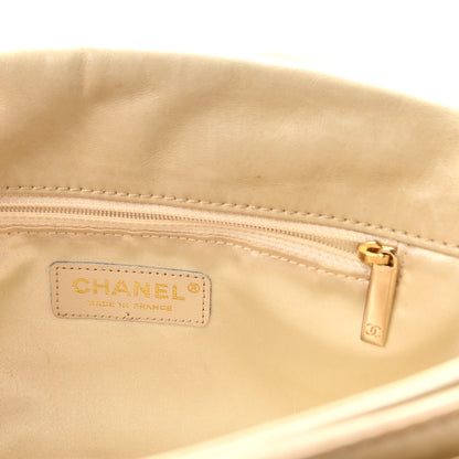 Lambskin Small Lady Braid Flap Light Beige