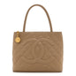 Caviar Quilted Medallion Tote Beige