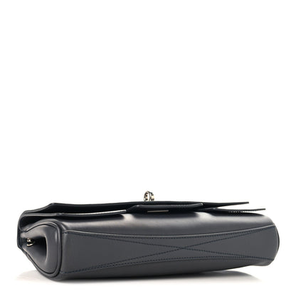 Smooth Calfskin Small Bel Air Clutch On Strap Grey