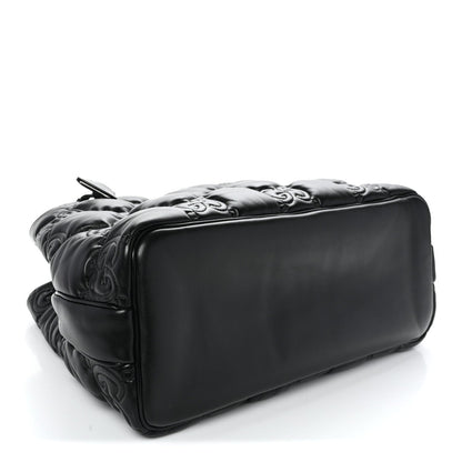 Calfskin GG Matelasse Large Tote Black