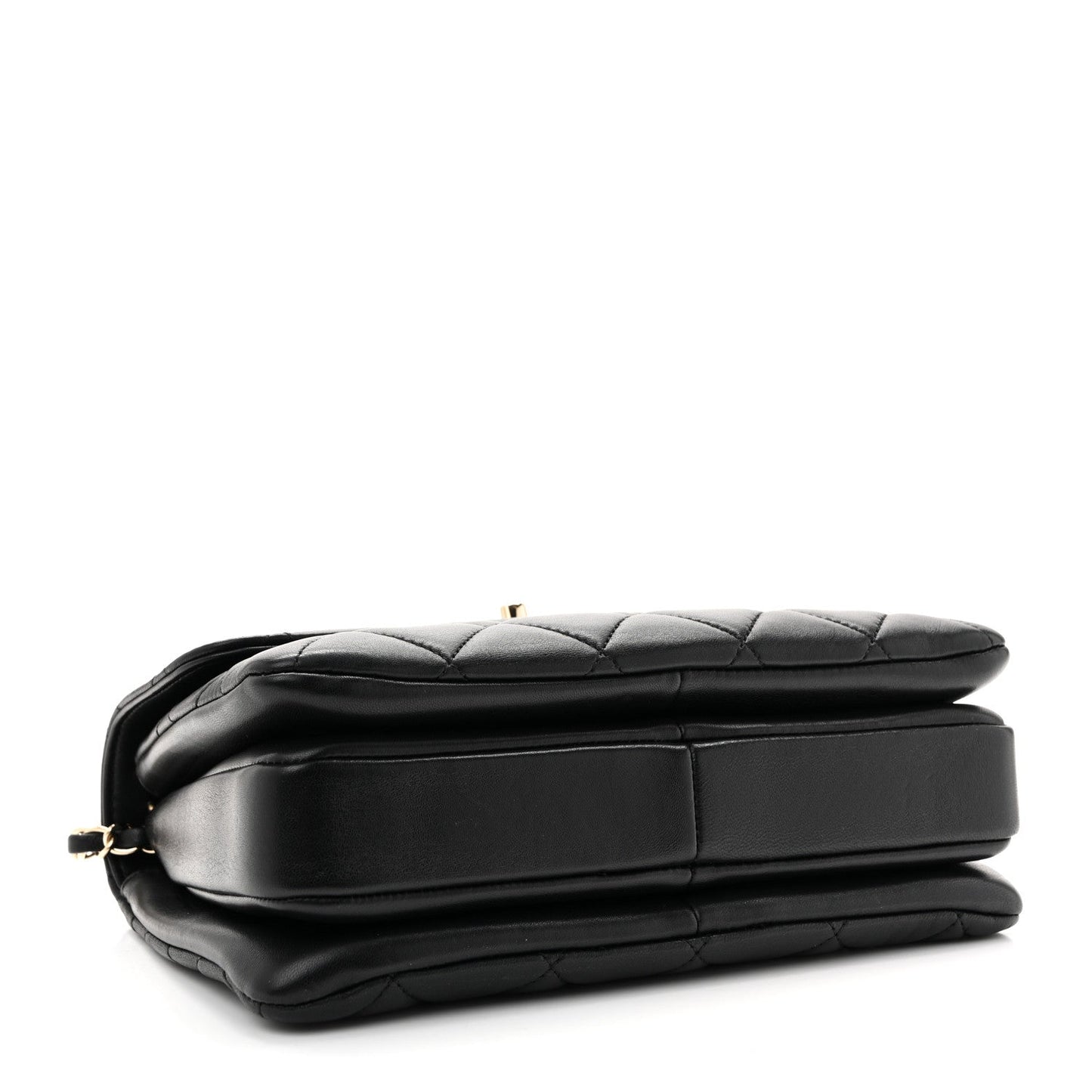 Lambskin Quilted Small Trendy CC Dual Handle Flap Bag Black