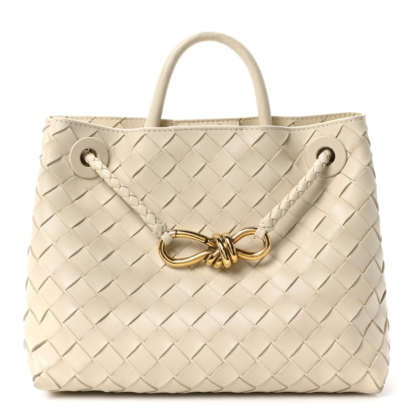 Nappa Intrecciato Small Andiamo Shoulder Bag Sea Salt